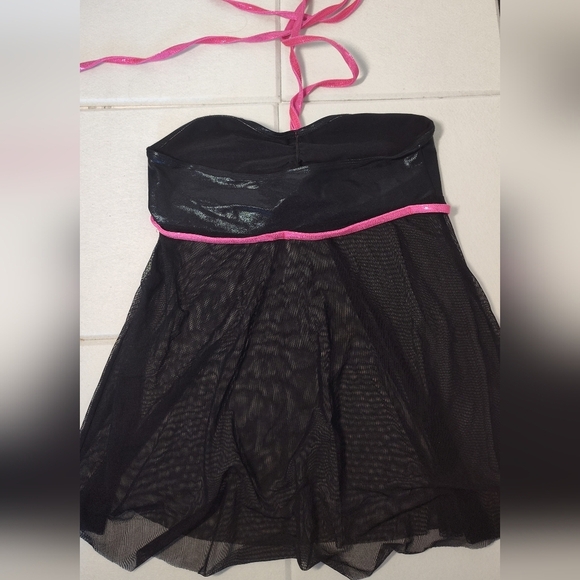 Chic Black Chemise with Pink Trim #547 - Picture 2 of 2